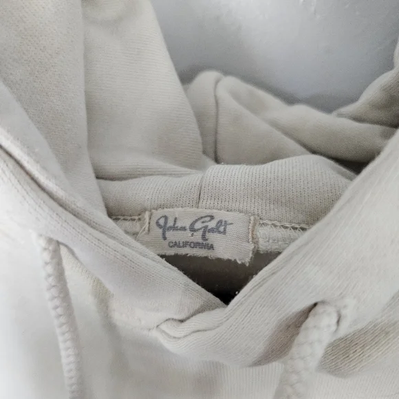 John Galt Women's One Size Cream Hoodie with New York Print Logo Sweatshirt Top - Picture 4 of 7